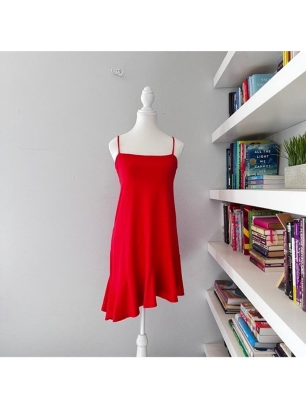 SUSANA MONACO Morello Flutter Hem coral red dress XS